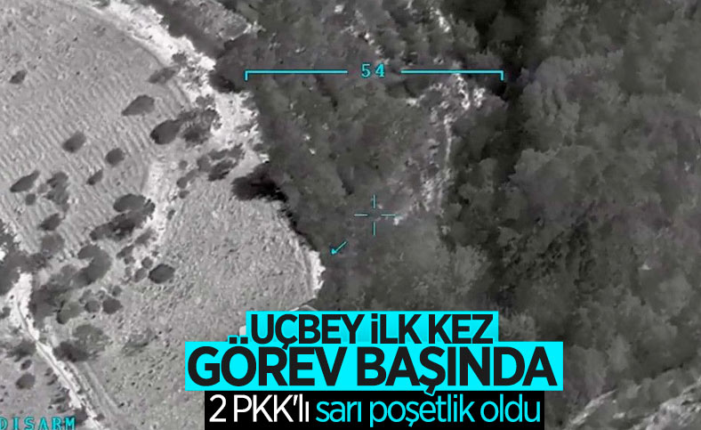 Mardin'de 2 teröristin etkisiz hale getirilme anı UÇBEY İHA kamerasında