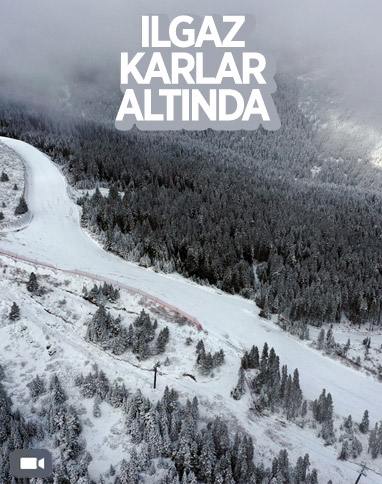 Ilgaz Dağı, kar yağışıyla beyaza büründü