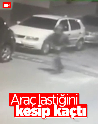 Küçükçekmece'deki şahıs, araç lastiği kesip kaçtı
