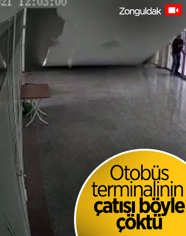 Zonguldak’ta terminalin çatısı çöktü