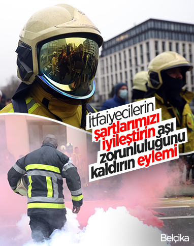 Belçikalı itfaiyeciler gösteri yaptı