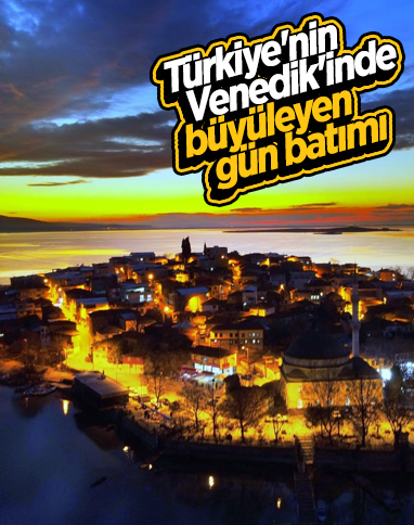 Bursa'daki küçük Venedik'te gün batımı büyüledi