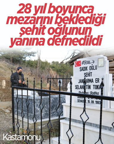 Kastamonu'da 28 yıldır şehit oğlunun mezarını bekleyen baba, hayatını kaybetti
