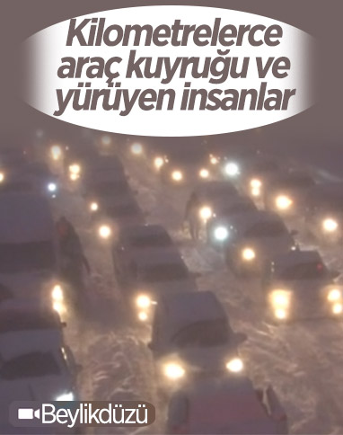 Beylikdüzü'nde kar hayatı durma noktasına getirdi