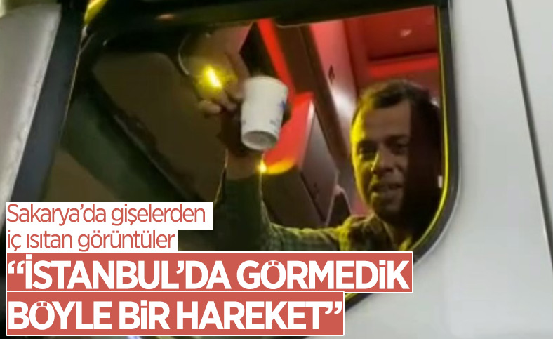 Sakarya’da soğuk havada yolda kalanlara çorba ikram edildi