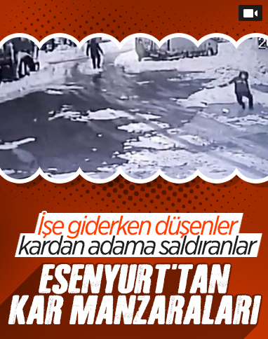 Esenyurt'ta karla kaplı yollar zor anlar yaşattı