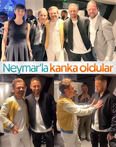 Kenan Doğulu ile Beren Saat, Neymar ile tanıştı