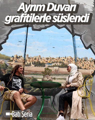 Filistin'i bölen Ayrım Duvarı, grafitilerle süslendi