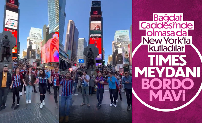 Times Meydanı'nda Trabzonspor taraftarı şampiyonluğu kutladı