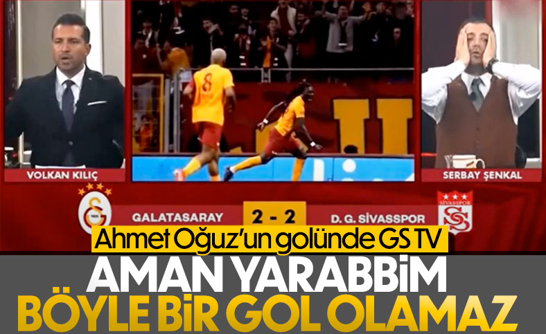 Ahmet Oğuz'un attığı gol sonrası GS TV stüdyosu yıkıldı