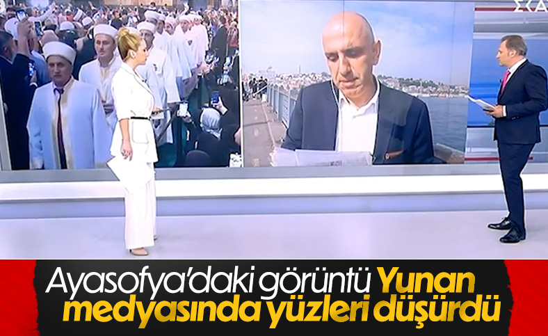 Ayasofya'da Kur'an okuyan öğrenciler Yunan basınında