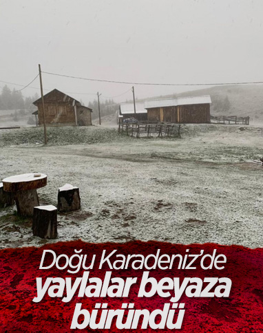 Doğu Karadeniz'de yaylalara kar yağdı