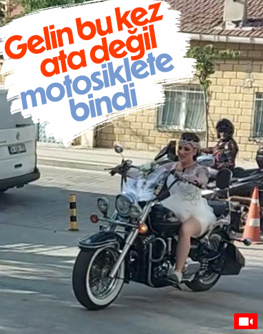 Silivri'deki çift, düğünlerine 100 motosikletlik konvoyla gitti