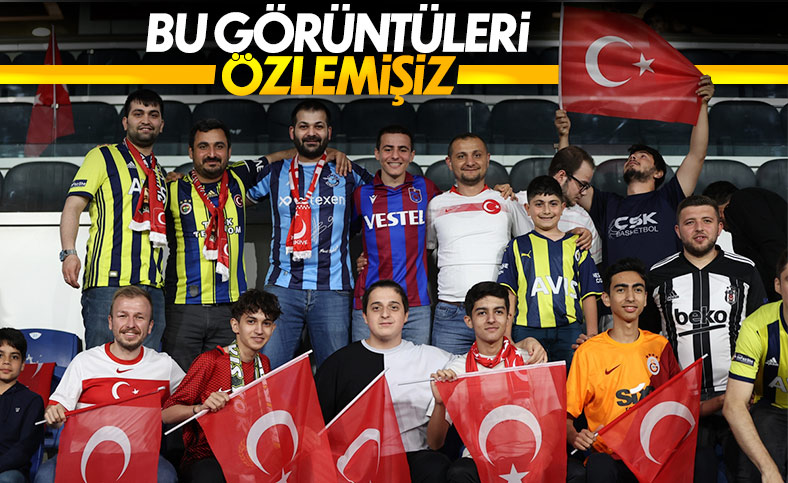 Türkiye - Faroe Adaları maçında tribünlerden dostluk görüntüleri