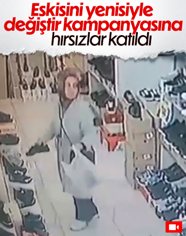 Esenyurt'ta yeni ayakkabıyı eskisiyle değiştirerek çaldı