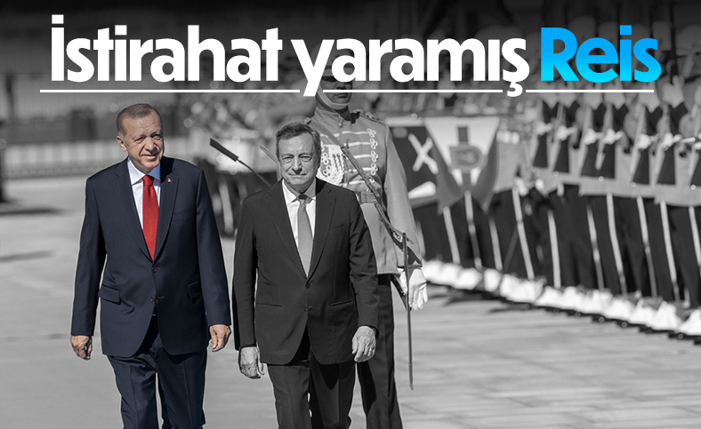 Cumhurbaşkanı Erdoğan, İtalya Başbakanı Draghi'yi karşıladı