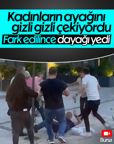 Bursa'da otobüste kadınların ayağını çeken şüpheliye meydan dayağı atıldı
