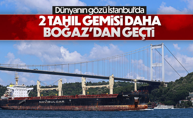 Ukrayna'dan gelen tahıl yüklü 2 gemi, İstanbul Boğazı'ndan geçti
