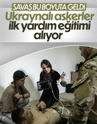 Ukrayna'da sağlık çalışanlarından askeri personele eğitim