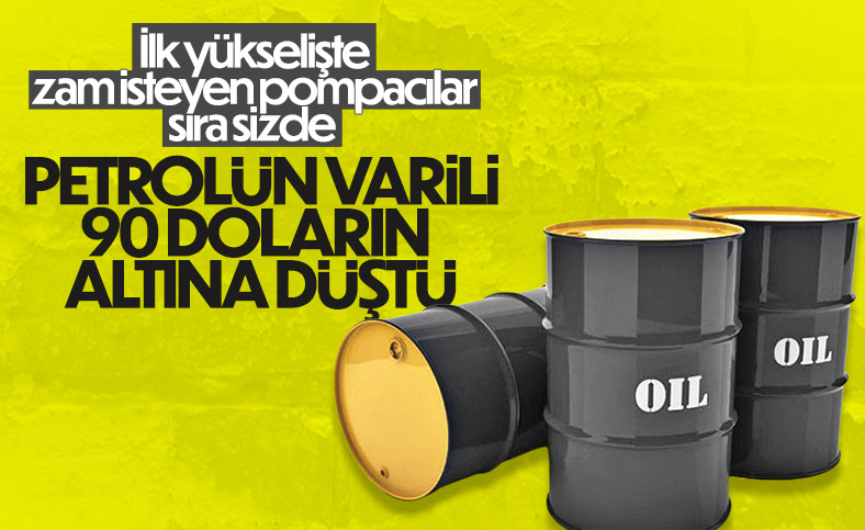 Brent petrolün varil fiyatı 90 doların altına düştü