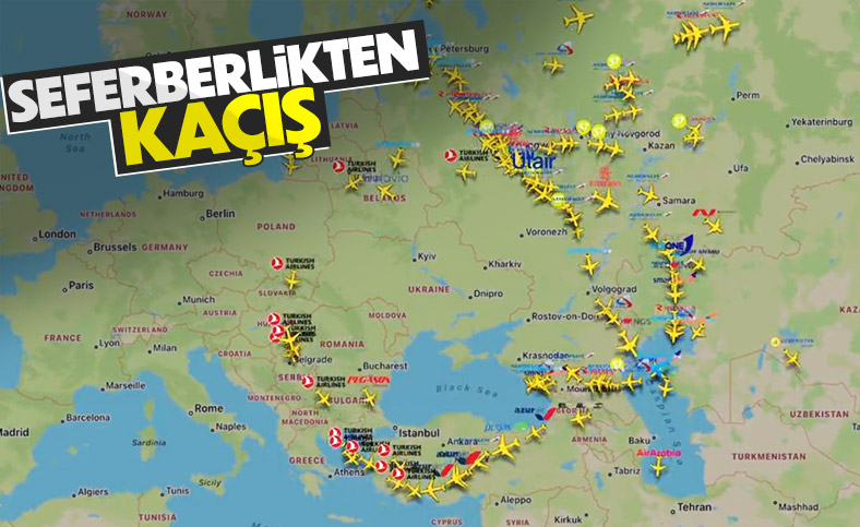 Putin'in seferberlik açıklaması sonrası Rusya'nın uçuş trafiği