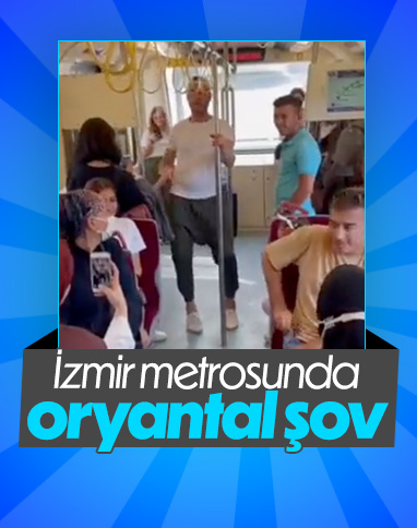 İzmir'deki metroda oryantal oynadı