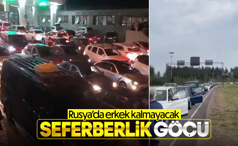 Rusya'da seferberlik sonrası halk, sınırlara akın etti