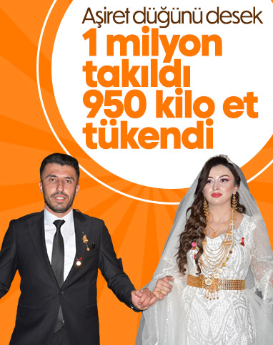 Şırnak’ta aşiret düğünü: 950 kilo et tükendi, 1 milyonluk takı takıldı