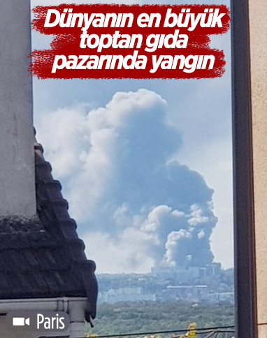 Paris'te dünyanın en büyük taze toptan gıda pazarında yangın