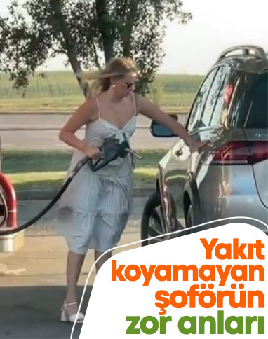 ABD'de aracına yakıt koyamayan sürücünün zor anları