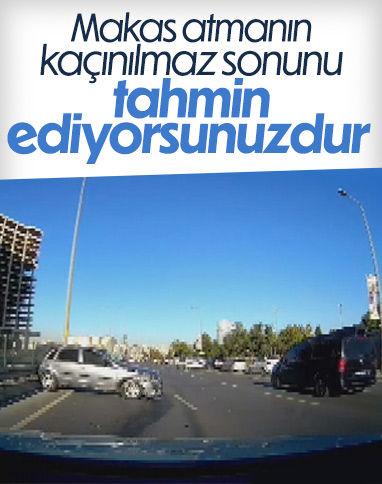 İstanbul'da trafikte makas atarken kaza yaptı