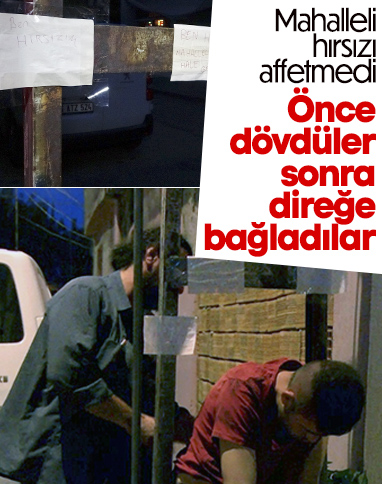 Bursa'da hırsıza meydan dayağı atıp, zincire bağladılar