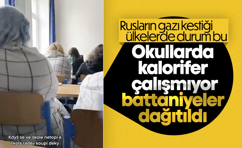 Çekya'da öğrencilere battaniye dağıttılar
