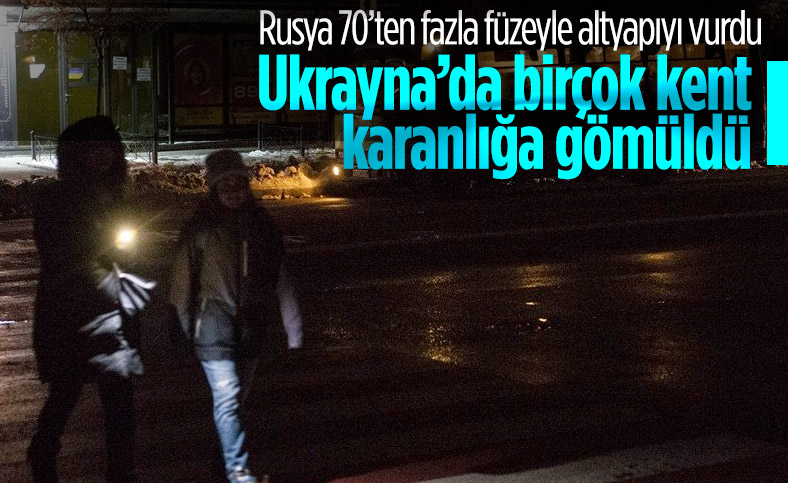 Rus saldırıları nedeniyle Ukrayna'da birçok bölge karanlığa gömüldü