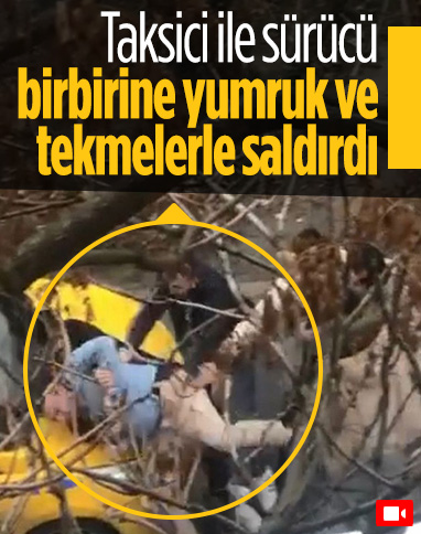 Esenler'de taksi ile otomobil sürücüsünün yol verme kavgası