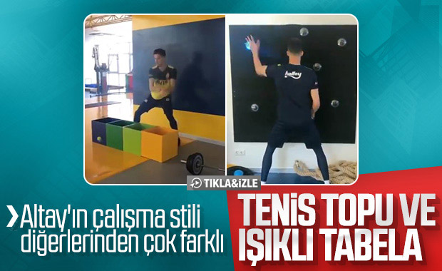 Altay'ın tenis toplarıyla yaptığı antrenman - İZLE