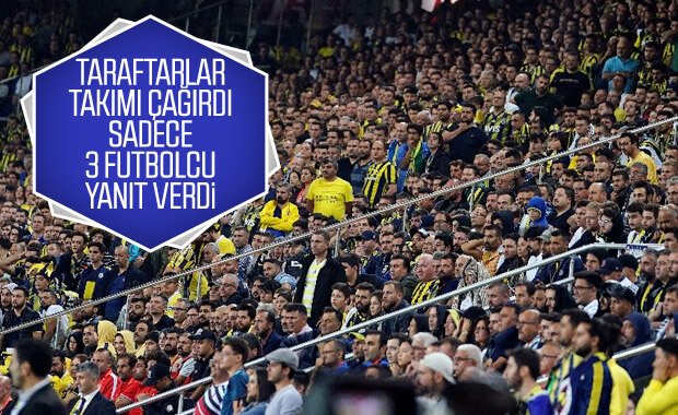 Fenerbahçeli futbolcular, tribünlerin çağrısına gitmedi