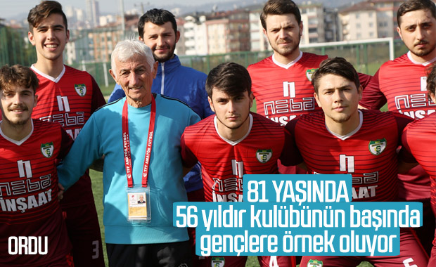 81 yaşındaki antrenör, ilk günkü heyecanıyla sahalarda
