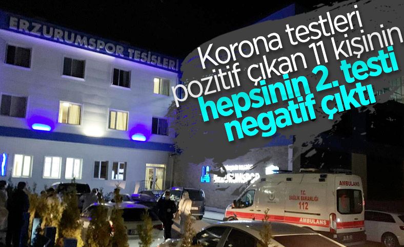 Erzurumspor’da 11 kişinin ikinci testi negatif çıktı