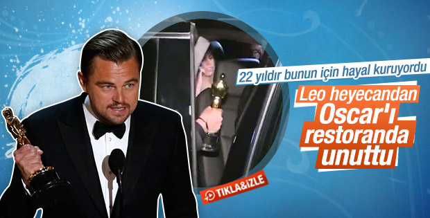 DiCaprio Oscar'ı restoranda unuttu