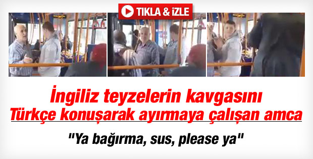Londra'da kavga ayırmaya çalışan Türk amca İZLE
