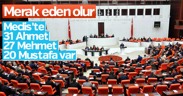 Yeni Meclis'te 'Ahmet' ve 'Mehmet'ler çoğunlukta