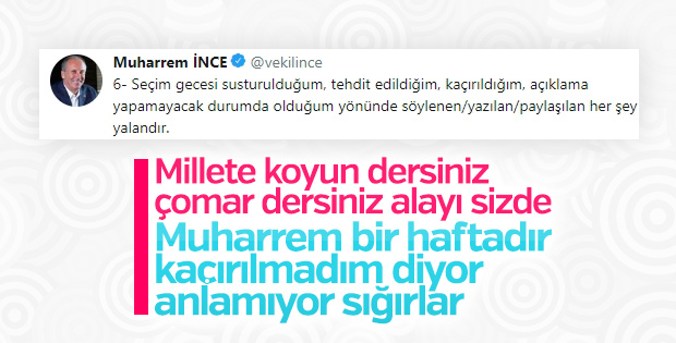 Muharrem İnce yalanlama üstüne yalanlama yapıyor