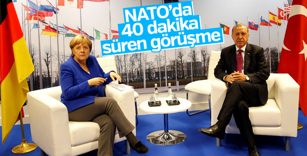 NATO'da Erdoğan-Merkel görüşmesi