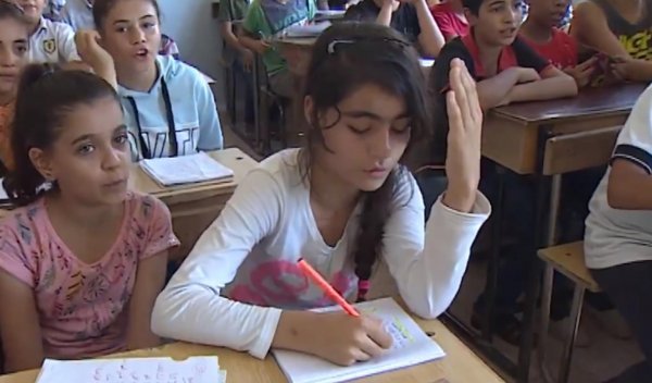 Syrian children go back to school in Afrin