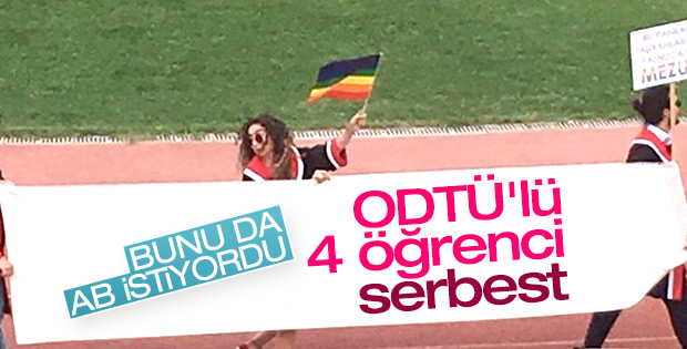 Başkan'a hakaret pankartı taşıyan ODTÜ'lüler serbest
