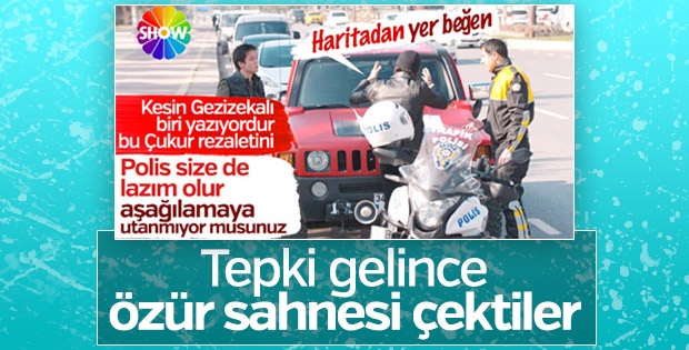 Çukur dizisi trafik polisinden özür diledi