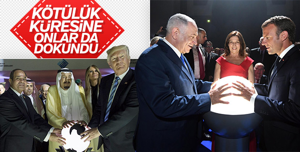 Netanyahu ile Macron küre ile poz verdi