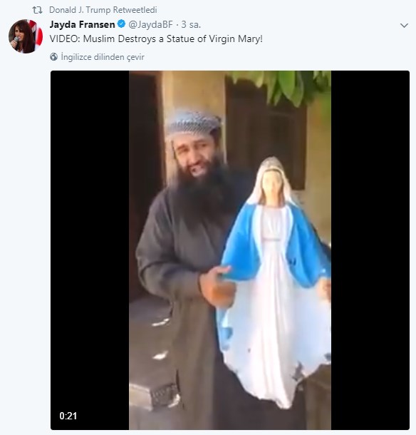 ABD Başkanı Trump'tan İslam karşıtı tweetler
