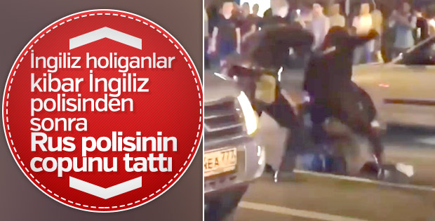 Rus polisi İngiliz taraftarı copladı